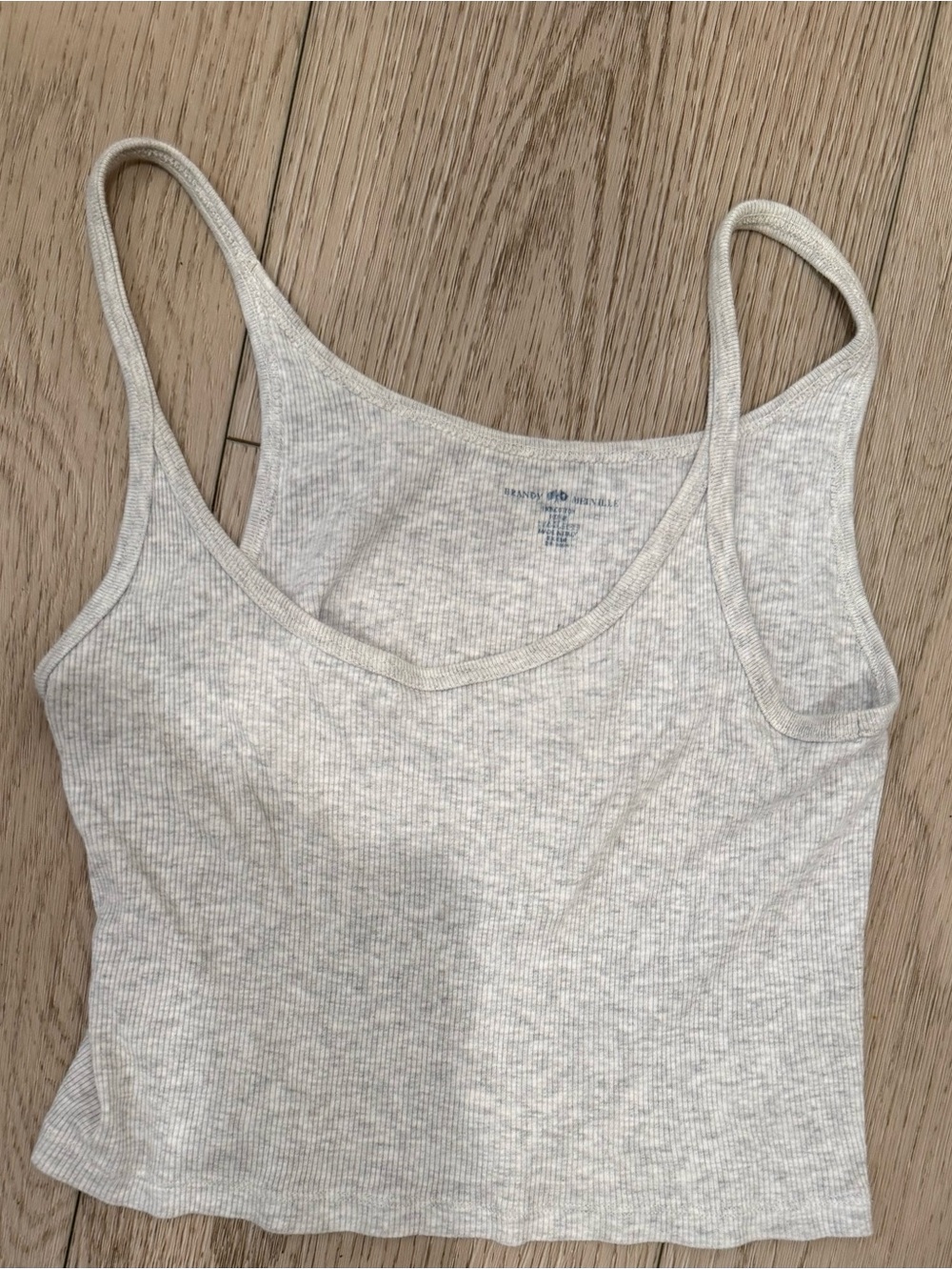 Brandy Melville Light Heather Gray Ribbed Scoop Tank